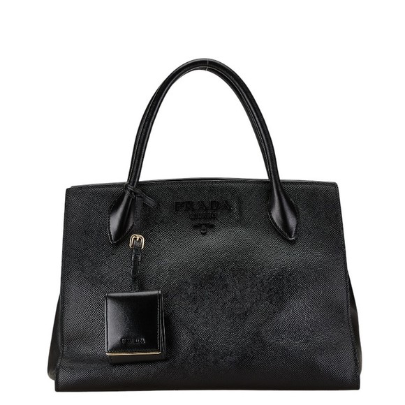 Prada Saffiano Shoulder Bag Black 2WAY - Picture 1 of 10